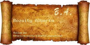 Bozsity Alberta névjegykártya