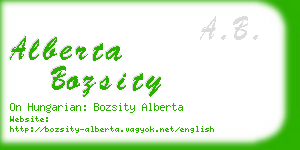 alberta bozsity business card
